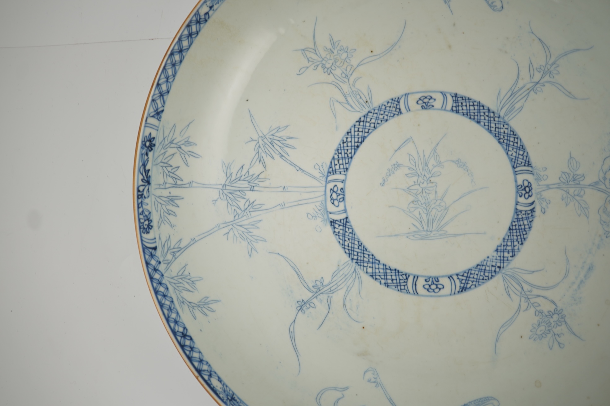 A Chinese blue and white ‘crane and phoenix’ dish, Yongzheng period